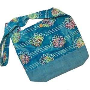 Handmade Batik Crossbody Lightweight Aqua Bag
